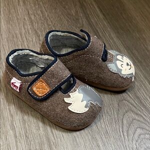 See Kai Run Brown and Gray Kids Shoes with Animal Design